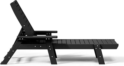 WestinTrends Malibu Poly Reclining Chaise Lounge Black