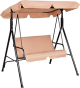 Tangkula 2 Person Porch Swing, Outdoor Swing with Removable Cushions, Solid Steel Structure - Photo 1