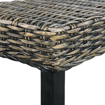 Bench,Outdoor Garden Park Bench, Furniture Outdoor Patio Bench, Suitable for Patio Seat, Garden, Poolside, Balcony,Bench 43.3" Black Natural Kubu Rattan and Solid Mango Wood