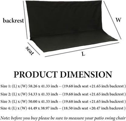 2/3 Seat Patio Swing Cover Chair Bench Replacement Covers Waterproof Heavy Duty Swing Seat Cover ((L) x (W) 58.26 x 41.33 inch)