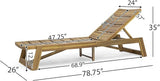 Christopher Knight Home Maki Outdoor Acacia Wood Chaise Lounge with Cushion (Set of 2), Teak and Cream - Photo 7