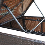 Oversized PE Rattan Sunlounger 23.6x76.8x12.2 in Brown Cream, Adjustable Backrest, Removable Cushion - Photo 8