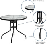 Flash Furniture Bellamy 31.5" Round Indoor/Outdoor Tempered Glass Metal Frame Side Table - Photo 4