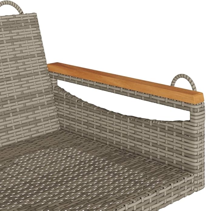 Gray Poly Rattan Swing Bench for Outdoor Patio Garden Balcony, 2-Seater Weather-Resistant Modern Cozy Seating with Elegant Design and Easy Maintenance