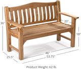 Ash & Ember Hawthorne Grade A Teak 53" Bench, Seats 2 People Comfortably - Photo 3