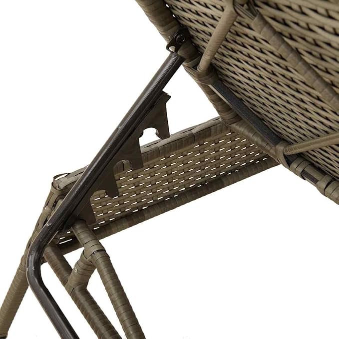 Patio Sun Lounger with Adjustable Backrest and Cushions, Outdoor Chaise Lounge Chair - Photo 8