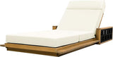 Merax Acacia Wood Patio Chaise Lounge with 4-Position Adjustable Backrest - Photo 4