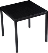 Plastic Outdoor Dining Table with Metal Legs, Weather Resistance, Home Patio Table, Restaraunt Outdoor Table - Photo 1