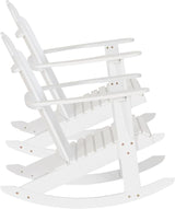 Jayde White Solid Wood Outdoor Adirondack Rocking Chair Set of 2 by Linon - Photo 7
