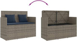 Garden Bench Deck Bench Patio Bench with Cushions Gray Poly Rattan - Photo 7