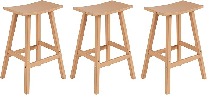 WestinTrends Malibu Malibu 29 Inch High Backless Seat Bar Stools (Set of 3), Teak
