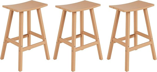 WestinTrends Malibu Malibu 29 Inch High Backless Seat Bar Stools (Set of 3), Teak