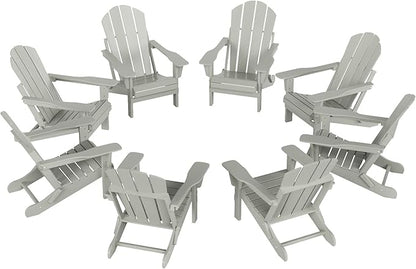 WO WESTIN OUTDOOR HDPE Laguna Outdoor Folding Poly Adirondack Chair (Set of 8),Sand