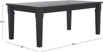 SAFAVIEH Couture Outdoor Collection Martinique Black Solid Wood Patio Coffee Table