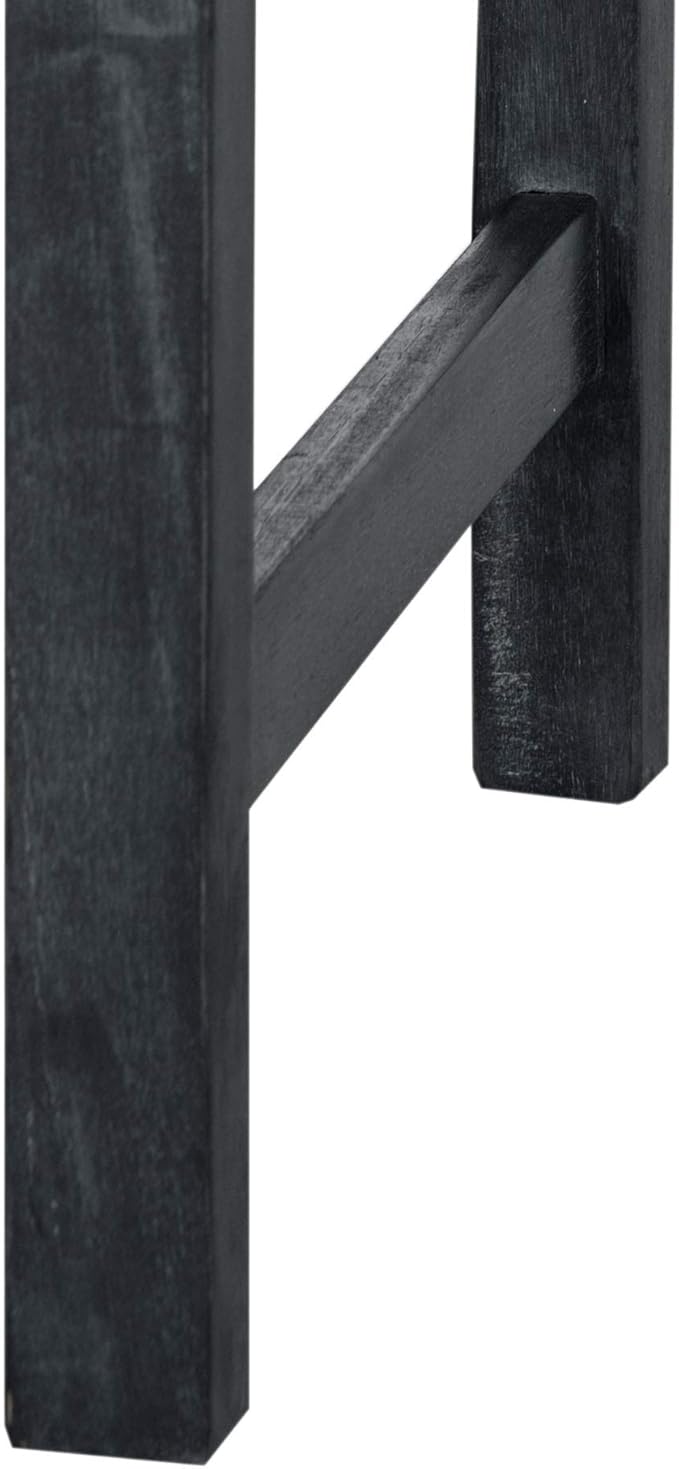 SAFAVIEH Outdoor Patio Furniture Collection – Brentwood Dark Slate Grey Distressed Acacia Wood Bench with Silver Accents, Classic Outdoor Seating for Porch or Garden (PAT6732K)