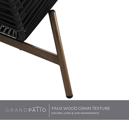 Grand patio Outdoor Modern 2-Seat Wicker Egg Chair with Cushion, Stationary Patio Loveseat Accent Chair, Grey