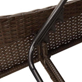 Adjustable Sun Lounger with Thick Cushions, Outdoor Chaise Lounge in Brown PE Rattan, 44.9"x80.7"x28.7" - Photo 9