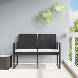 2-Seater Outdoor Garden Bench with Storage and Cushions, Modern Powder-Coated Steel Patio Seating - Photo 1
