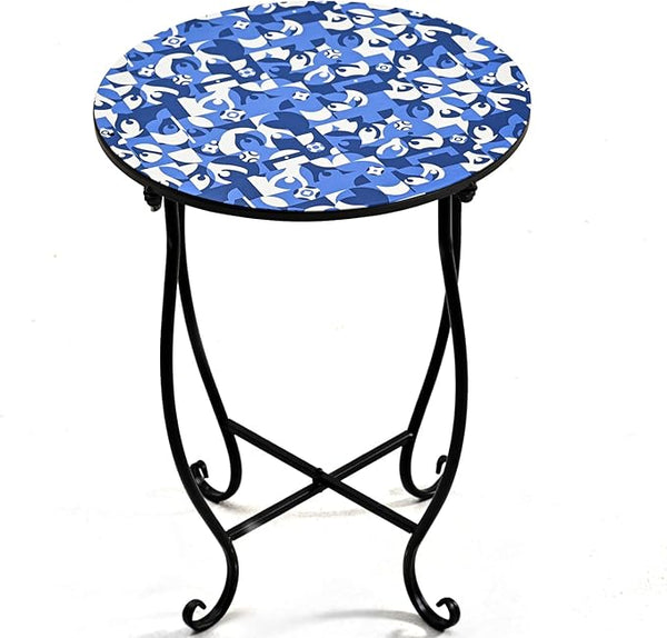 Patio Side Tables, 14"" Indoor Outdoor Metal Side Table for Poolside Bistro Balcony Yard Porch Bedside - Photo 1