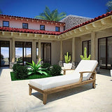 Modway Marina Premium Grade A Teak Wood Outdoor Patio Chaise Lounge Chair in Natural White - Photo 6