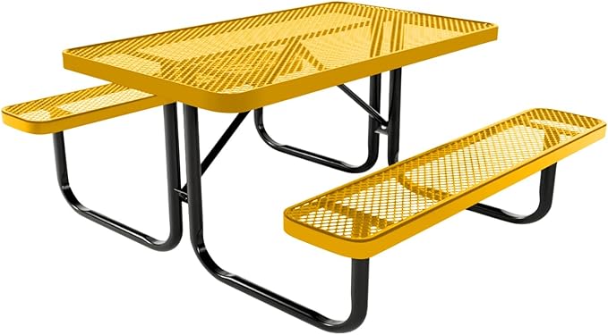 COATEDOUTDOORFURNITURE Heavy-Duty Portable Outdoor Kids Table, Expanded Metal Kids Picnic Table - Photo 1