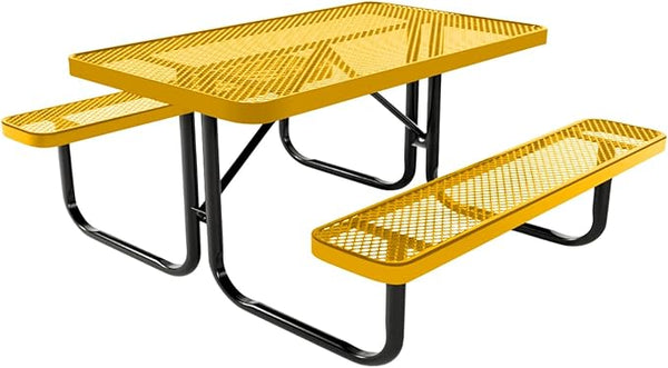 COATEDOUTDOORFURNITURE Heavy-Duty Portable Outdoor Kids Table, Expanded Metal Kids Picnic Table - Photo 1