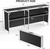 VINGLI 43" Portable Bar Table, 3-Tier Shelves, Carry Bag，Mobile Bar Table for Events, Party, Camping, Picnic, Tradeshow - Photo 3