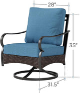 Sophia & William Extra Large Outdoor Patio Swivel Sofa Chairs Set 2 PCS Heavy-Duty Metal Porch Furniture with High Back - Photo 7