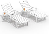 THOEOE Patio Chaise Lounge Chair Set of 2, Oversized Lounge Chair Outdoor with 5 Positions, HDPE - Photo 1