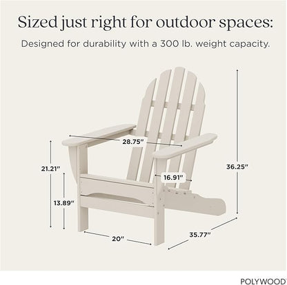 POLYWOOD AD4030SA Classic Outdoor Adirondack Chair, Sand