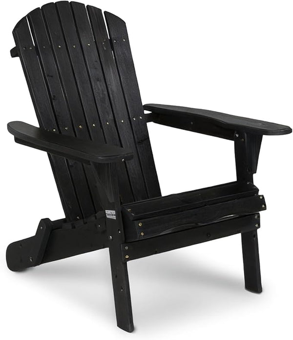 VINGLI Folding Adirondack Chairs Set of 1, Wood Adirondack Chair for Outdoor, Foldable Fire Pit Chairs for Patio, BBQ - Photo 1