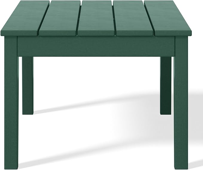 WestinTrends Malibu Low Outdoor HDPE Patio Rectangle Coffee Table, Dark Green