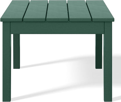 WestinTrends Malibu Low Outdoor HDPE Patio Rectangle Coffee Table, Dark Green