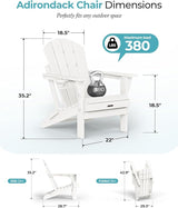 Ciokea Folding Adirondack Chair Wood Texture, Patio Adirondack Chair Weather Resistant - Photo 2