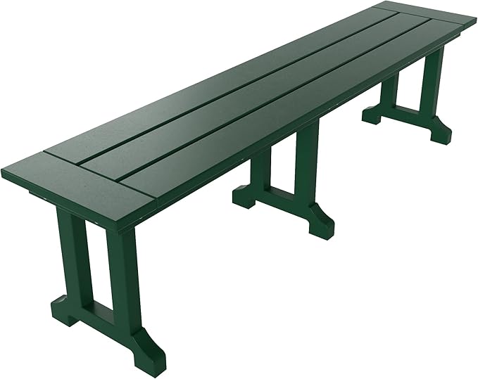 WO WESTIN OUTDOOR HDPE Laguna Trestle 65" Bench,Dark Green