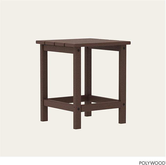 POLYWOOD ECT18MA Long Island 18" Side Table, Mahogany - Photo 4