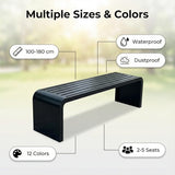 Metal Garden Bench, 100/120/150/180 Cm Outdoor Benches Weatherproof 2-5 Person - Photo 3