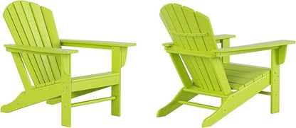 WestinTrends Dylan Outdoor Adirondack Chair (Set of 2), Lime