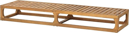 Christopher Knight Home Vauz Patio Chaise Lounge Chair Outdoor, Acacia Wood Poolside Sun Lounger with Slatted Design, Open Frame Pool Lounger with Adjustable Backrest, Natural (Frame Only)