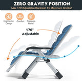 MOPHOTO Zero Gravity Chair, Outdoor Padded Lounge Chair with Side Table, Zero Gravity Recliner Chair - Photo 4