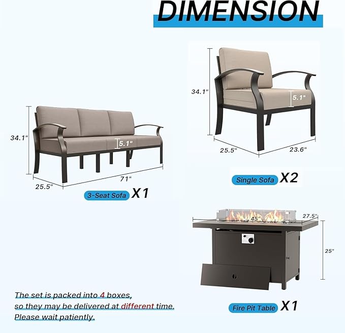 Gotland Aluminum Patio Furniture Set - Photo 2