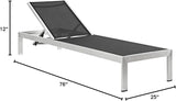 Modway Shore Outdoor Patio Chaise Aluminum Chair (Set of 2), Silver/Black, 2 Mesh Chaise - Photo 3