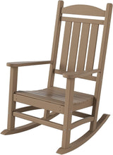 WestinTrends Malibu Malibu Outdoor Patio Poly Classic Porch Rocking Chair (Set of 4), Weathered Wood - Photo 5