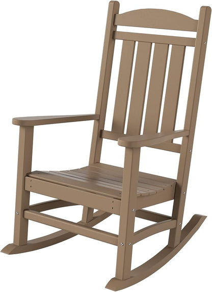 WestinTrends Malibu 3-Piece Set Outdoor/Patio Rocking Chairs (2 Seater), Weathered Wood
