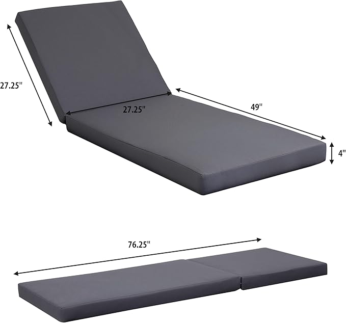 espidoo Adjustable Outdoor Chaise Lounge: 4-Position Reclining Chaise with Breathable Slats - Acacia Wood Frame & 4" - Photo 4