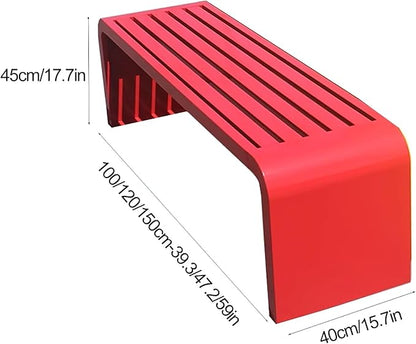 Outdoor Bench, Metal Garden Bench, Park Bench, Weatherproof Bench with Metal Frame, for Gardens, Balconies and Terraces (Color : H, Size : 120cm)