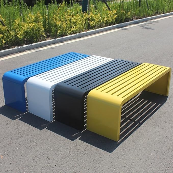 Outdoor Bench, Metal Garden Bench, Park Bench, Weatherproof Bench with Metal Frame, for Gardens, Balconies and Terraces (Color : E, Size : 100cm)