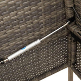 Garden Bench Deck Bench Patio Bench with Cushions Gray Poly Rattan - Photo 8