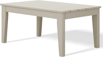 Costaelm Adirondack Outdoor Coffee Table, HDPE Drink Table Weather Resistant, Patio Porch Accent Balcony Table Outdoor End Table for Pool, Seaside, Backyard, Sand