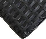 Garden Bench Deck Bench Patio Bench 47.2" Black Poly Rattan and Solid Acacia Wood - Photo 6